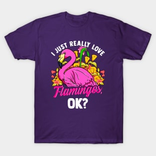 I Just Really Love Flamingos Ok T-Shirt